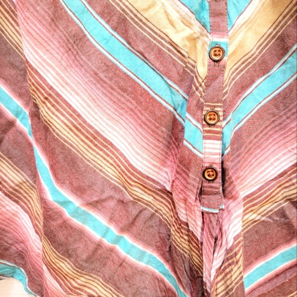 Ariat Baja Serape Striped Sleeveless Button Down Top w/Tie Front Size Large - Picture 5 of 5